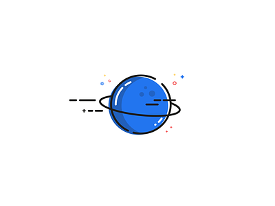 Space icons 02 gradients icon illustration mbe planet space stroke