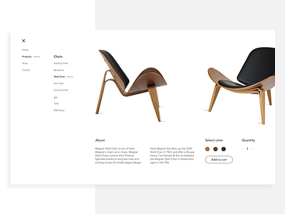 Shell Chair – product page chair landing page product shop