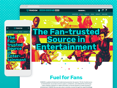 Fandom Company Website brand fandom games media movies pop culture product design tv ui design ux design visual design
