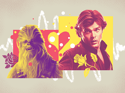 Shipping Han + Chewy chewbacca design fandom illustration movies pop culture shipping solo star wars