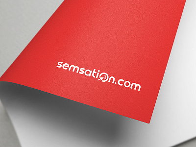 Semsation logo branding logo red signet search sem sem agency seo wordmark