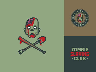 Zombie Slaying Clube badge badge design badge logo badgedesign custom type design halloween horror illustration logo logo design logodesign logotype retro retro design retro font retro logo vector zombie zombies