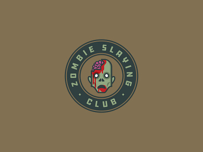 Zombie Slaying Club | Badge badge badge design badge logo brains club halloween illustration logo logo design the walking dead vector zombie zombies