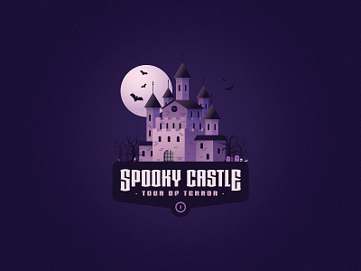 Tour of Terror | Spooky Castle Illustration badge badgedesign bats castle creepy ghosts graveyard halloween haunted illustration logo logodesign october skeleton spooky tour of terror tourofterror vector