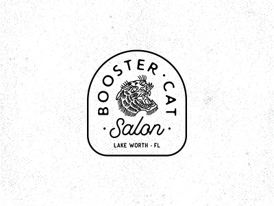 Booster Cat Salon Logo badge badge design branding grainy logo logo design logotype retro retro badge retro design texture vector vintage vintage badge vintage logo