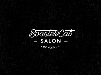 Booster Cat Salon Secondary Logotype custom type grainy hipster logo logo design logodesign logotype retro retro font script texture typography typography logo vector vintage logo