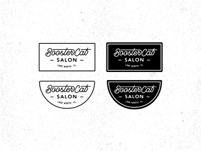 Booster Cat Salon Badges badge badge design badge logo custom type grainy hipster hipster logo logo logo design logotype retro retro logo sticker stickers texture vector vintage