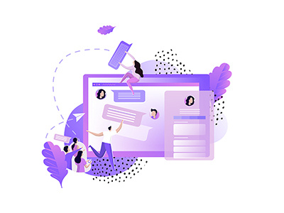 Helpdesk Web illustration creative digital illustration gradient illustrated illustration live chat team teamwork ticketing system web illustration