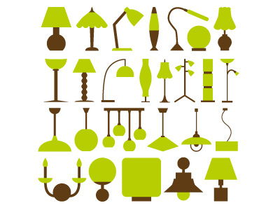 Lamps icon illustration lamp light vector