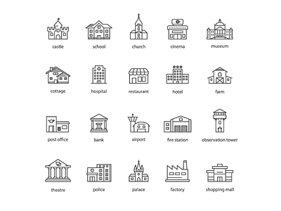 Touristic icons building icon illustration map tourist touristic vector
