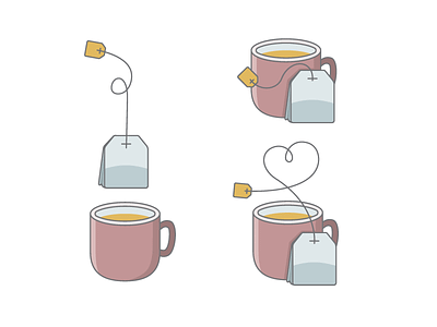 Cup of Tea bag beverage cup drink illustration tea teabag vector