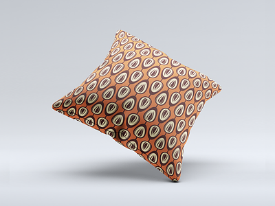 Pillow mockup with my pattern brown illustration modern orange pattern pillow retro seamless vector