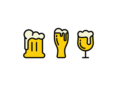 Beers alcohol beer beverage collection drink icon. illustration set vector