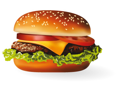 Hamburger cheese cheeseburger food hamburger illustration lettuce meal meat tomato vector