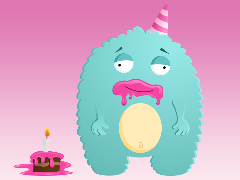 Birthday Monster party birthday monster line giphy sticker cute happy messy pink turquoise aqua