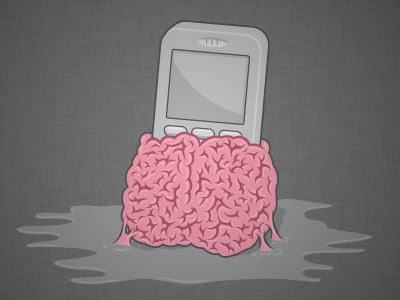 Smartphone Braaains! braaains brain illustration pink smartphone vector