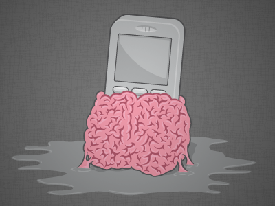 Smartphone Braaains! smartphone illustration vector pink brain braaains