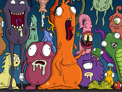 Various Monsters aliens creatures doodle illustration monster monsters mutants strange weird zany