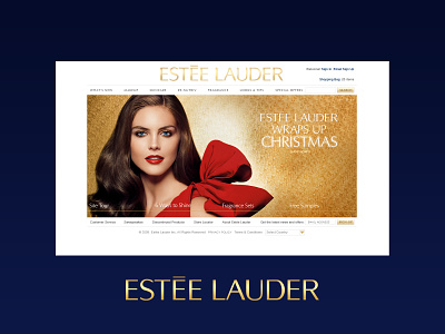 Estée Lauder Christmas Homepage Design cosmetics design graphic design homepage design luxury luxury brand web design