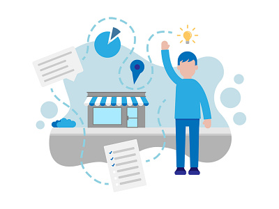 Small Business Owner Illustration for Business Cover Expert