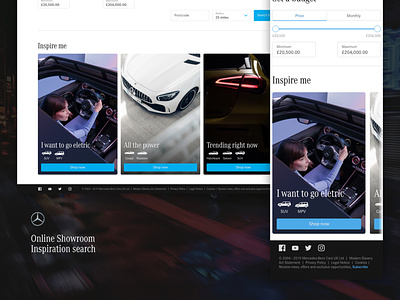 Inspiration search Mercedes-Benz Online Showroom automotive cars design homepage inspiration search landing page mercedes benz online showroom product design results page retargeting search tool ui user experience ux web design