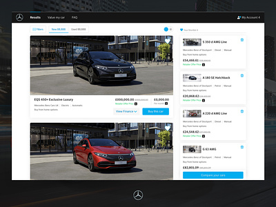 Results page Mercedes-Benz Online Showroom
