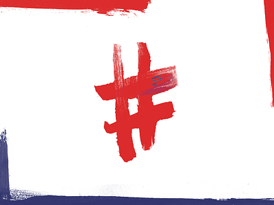 Hashtag blue brand hashtag identity logo paint red twitter