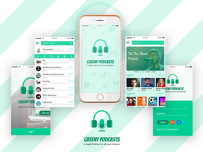 Greeny Podcasts Mobile App Concept branding crazee adil crazeeadil graphic design mobileapp mobileappdesign ux uxdesign