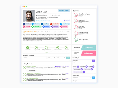 Job Applicant View Page crazee adil crazeeadil design graphic design illustration mohamed adil mohamedadil typography uidesign ux