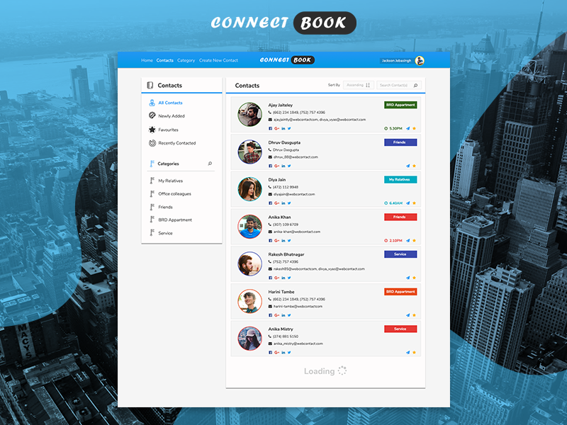 Connect Book - Phonebook Web UI by Mohamed Adil on Dribbble