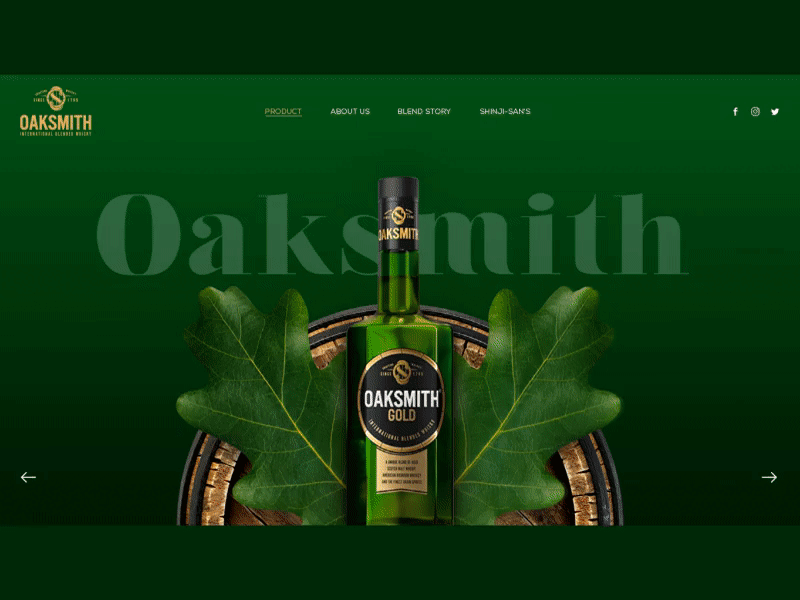 Oaksmith alcohol brand animation bottle animation branding design drink animation graphic design illustration interaction design logo motion graphics ui