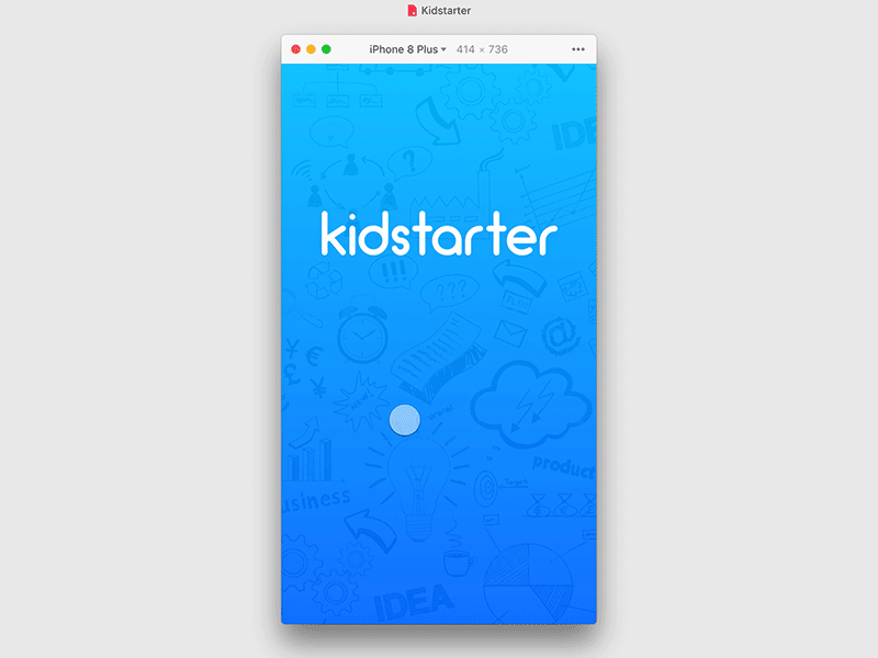 Kidstarter app form gif onboarding