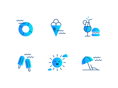 Summer Icons beach enjoy holiday hot icon icons leisure summer time