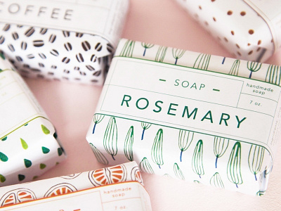 Soap package. coffee soap minimalism package rosemary soap simple package soap package