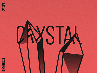 #1: Crystal design font ill illustration inktober inktober 2021 line art red typography vector