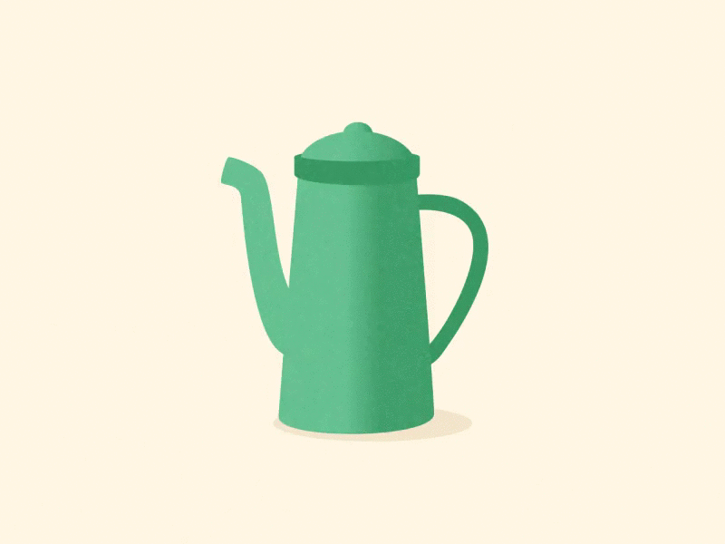Tea Kettle animation bounce breakfast cartoon cute gif kettle loop morning motion design steam tea