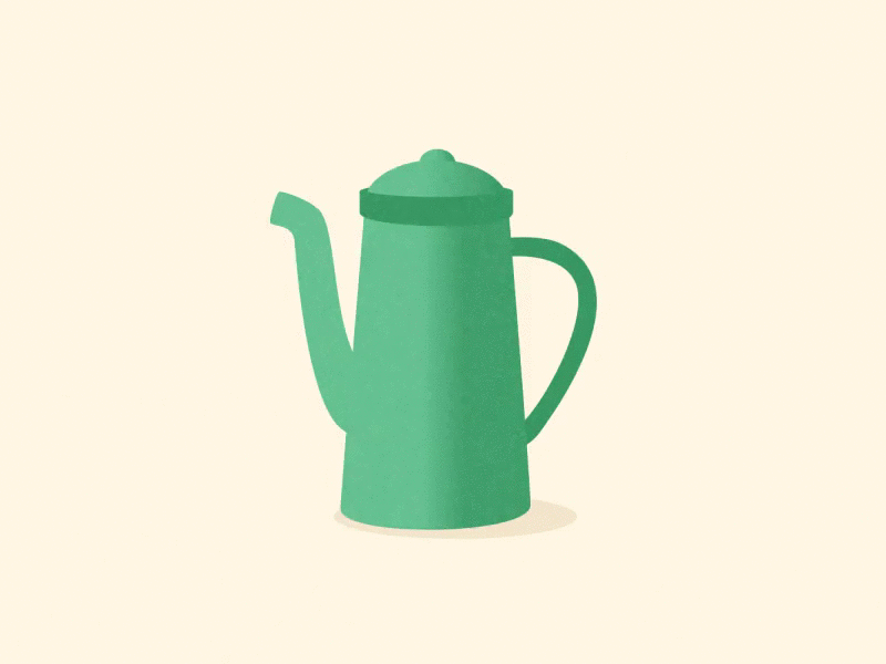 cartoon steaming teapot