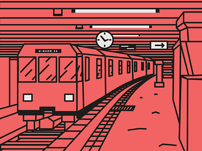 U-Bahn Berlin berlin cartoon city drawing illustration line art line illustration monochrome subway train urban vector