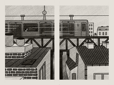 Berlin architecture berlin city comic comic book drawing graphic novel illustration ipad procreate street train