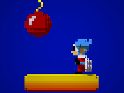 Retro voxel rendering: Bomb Jack