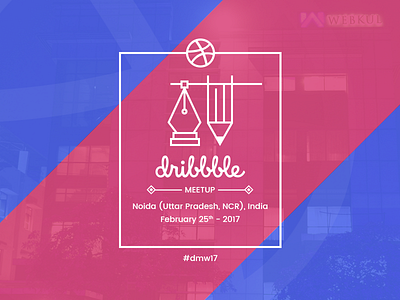 Dribbble MeetUp - 2017, Noida (Uttar Pradesh) card dmw17 dribbble flat meetup webkul
