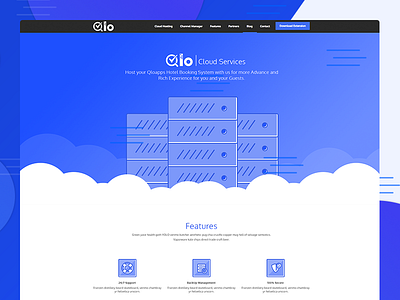 Qloapps Cloud Hosting app cloud home hosting icon illustration landing page server ui webkul