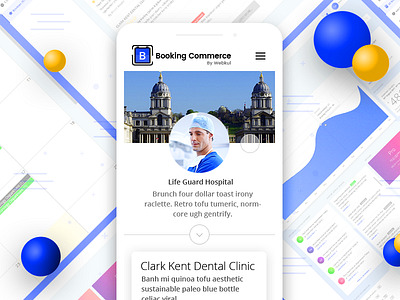 Doctor Booking Profile Page - Booking Commerce app appointment booking dashboard doctor mobile profile schedule slots ui webkul