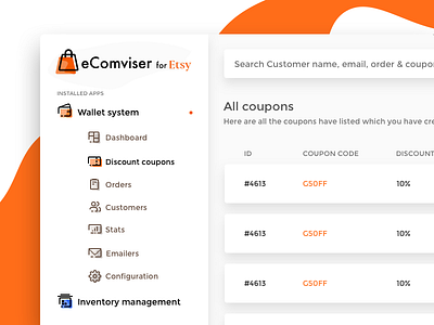 eComviser Wallet System for Etsy Platform