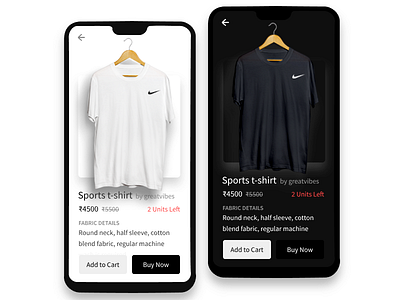 eCommerce Marketplace Product Page Design app cart ecommerce ios marketplace mobile product product page tshirt ui webkul