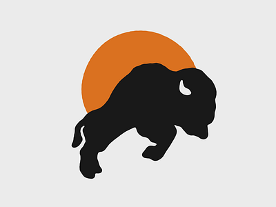 Running Buffalo bison buffalo icon illustration native american southwestern sun texas