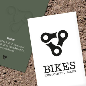Bikes bike business card chain green logo