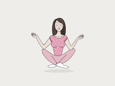 Meditation design illustration meditation peace pink