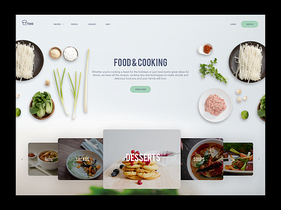 Foood clean cooking design food inspiration landing stylish ui ux