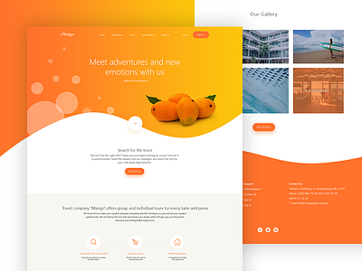 Mango Landing Page design home page illustrations landing mango orange sunny ui ux